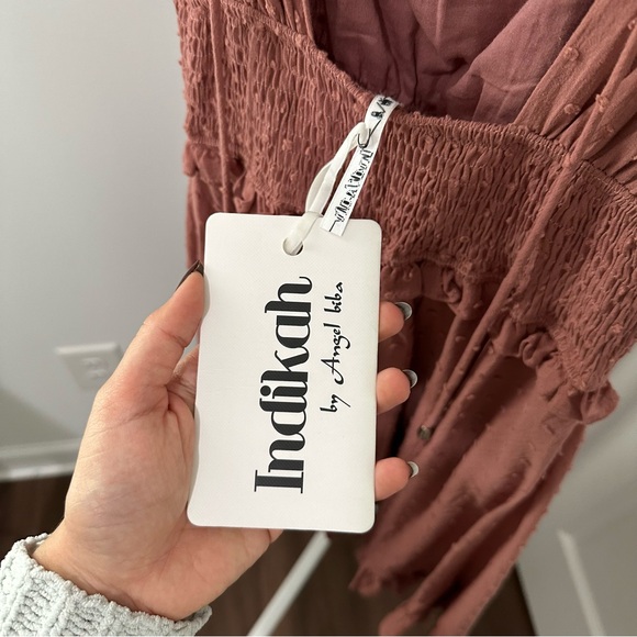 Rose Milkmaid Puff Sleeve Feminine Mini Dress - Picture 6 of 6